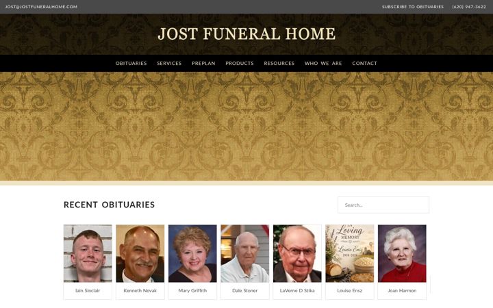 Screenshot of jostfuneralhome.com