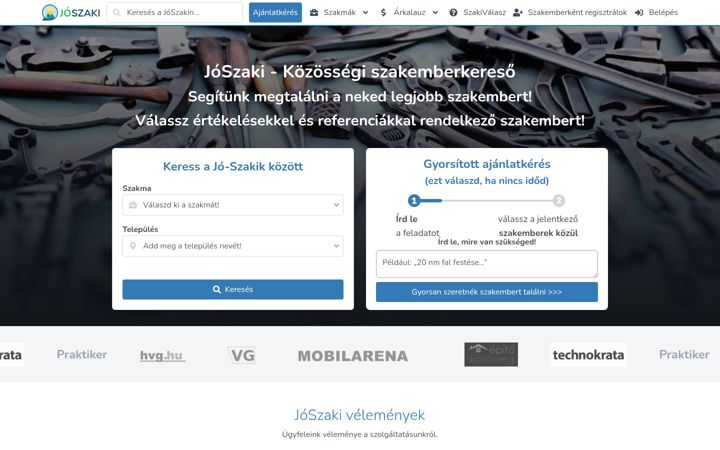 Screenshot stránky joszaki.hu