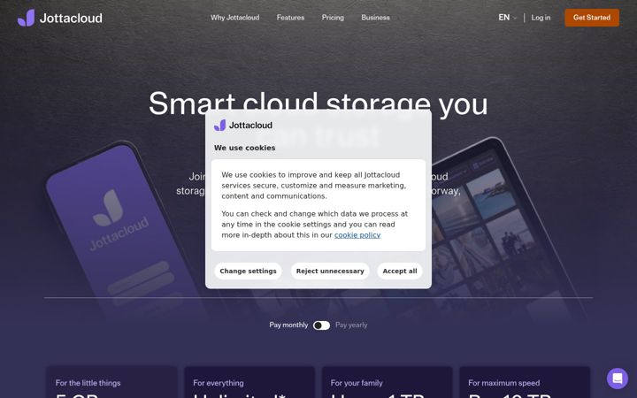 Screenshot of jotta.cloud