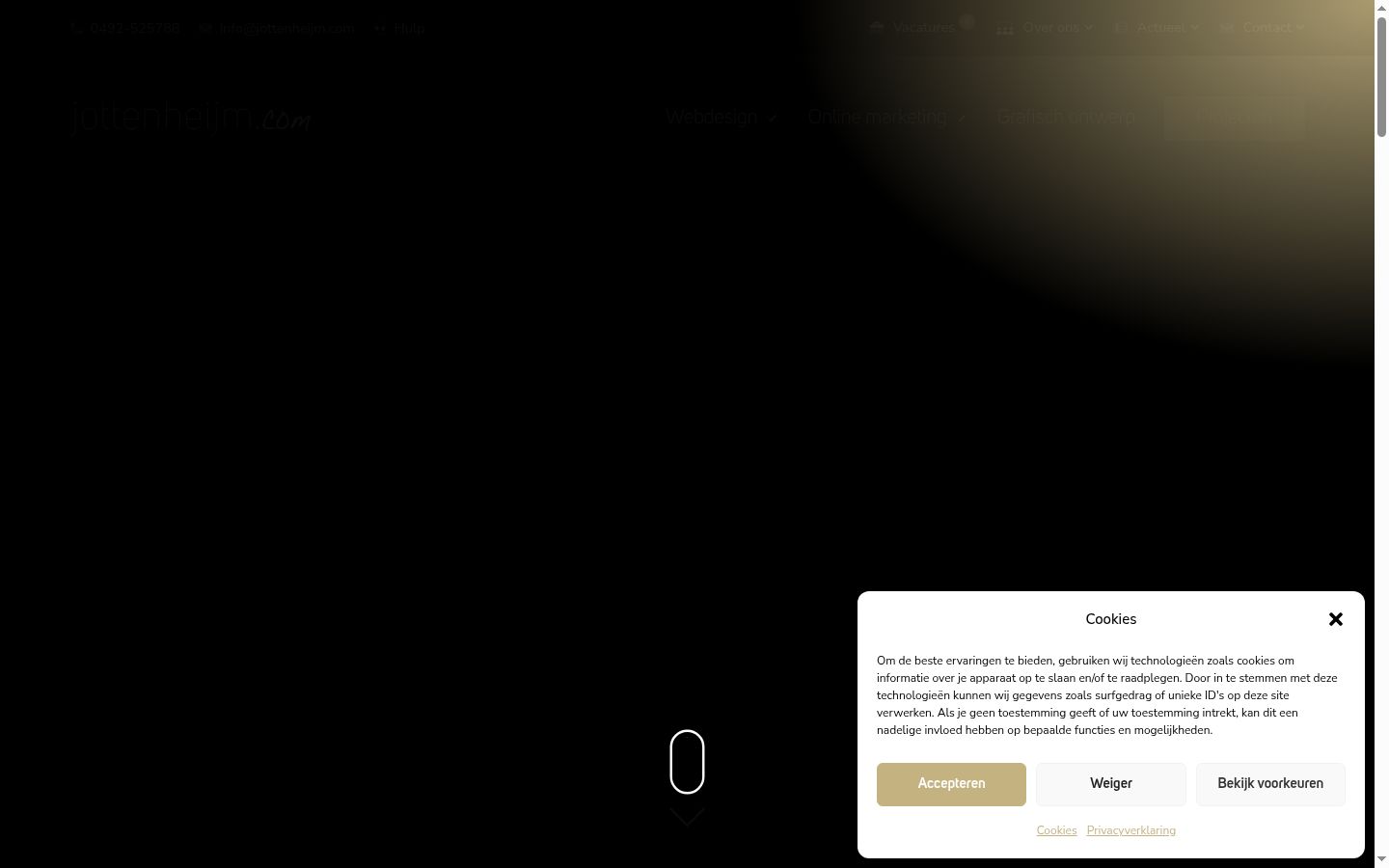 Screenshot des Einwilligungsbanners vor jeglicher Interaktion