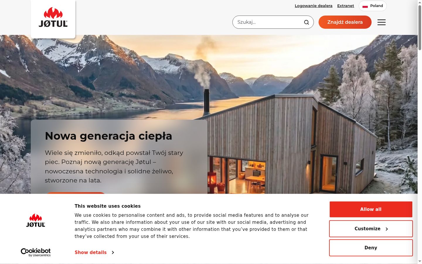 Screenshot del banner di consenso mostrato prima di qualsiasi interazione
