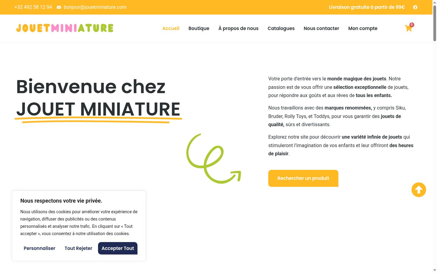 Screenshot van de toestemmingsbanner zoals getoond vóór enige interactie