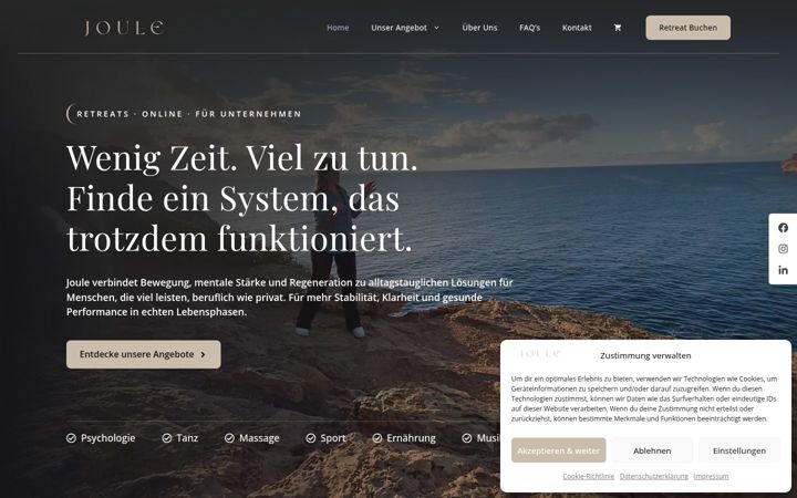 Screenshot of joule-retreat.com