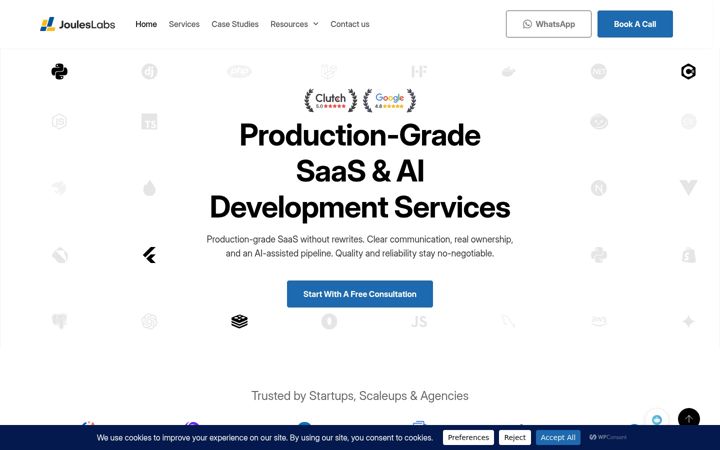 Screenshot of jouleslabs.com