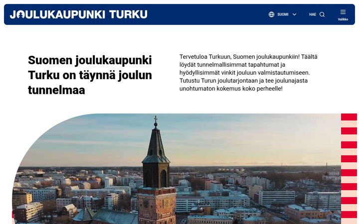 Screenshot ta' joulukaupunkiturku.fi
