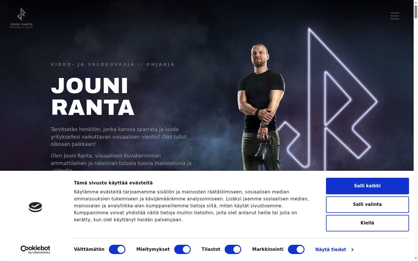 Screenshot of the consent banner shown before any interaction