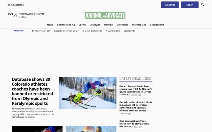 Captură de ecran a journal-advocate.com