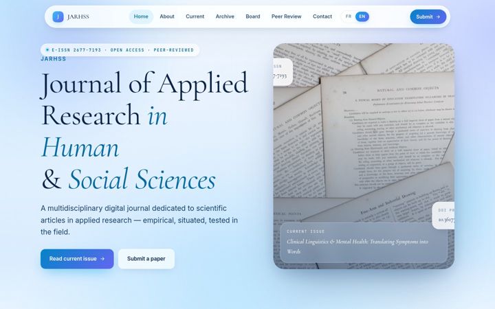 Screenshot of journal-of-applied-research.org