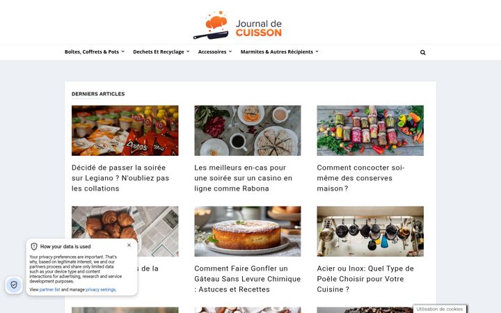 Screenshot of journaldecuisson.com