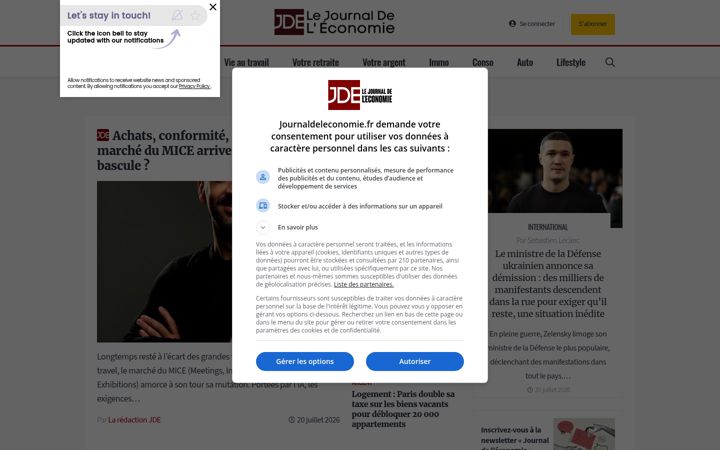 Screenshot of journaldeleconomie.fr