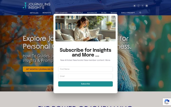 Screenshot of journalinginsights.com