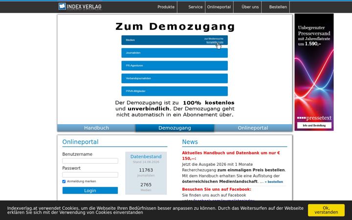 Screenshot of journalistenindex.at
