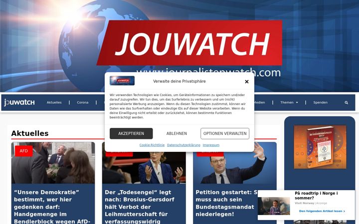 Screenshot of journalistenwatch.com