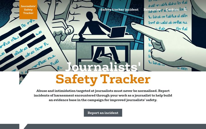 Screenshot of journalistsafetytracker.org.uk