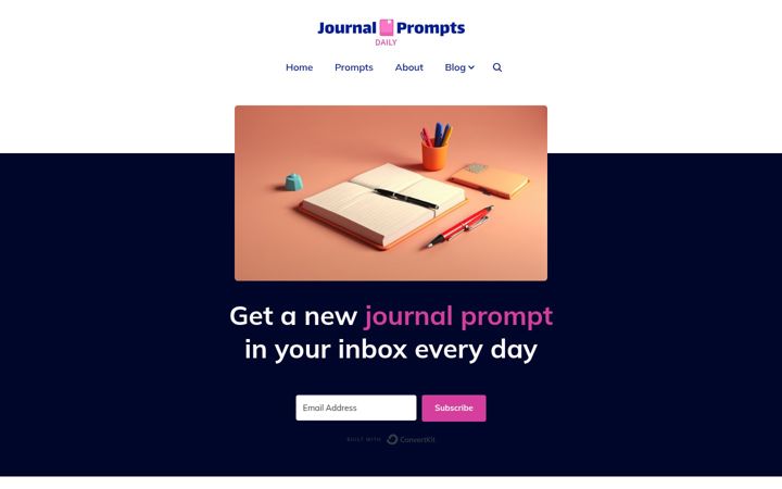 Screenshot van journalpromptsdaily.com