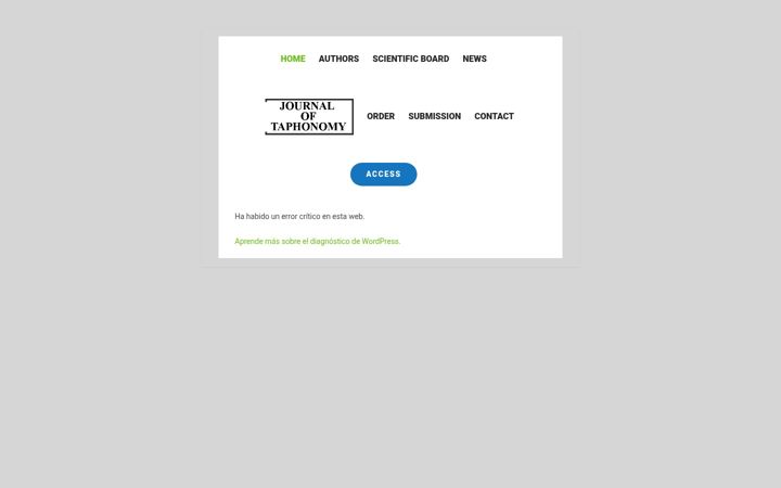 Screenshot of journaltaphonomy.com