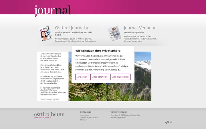 Screenshot of journalverlag.com