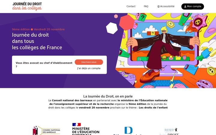 Screenshot of journeedudroit.fr
