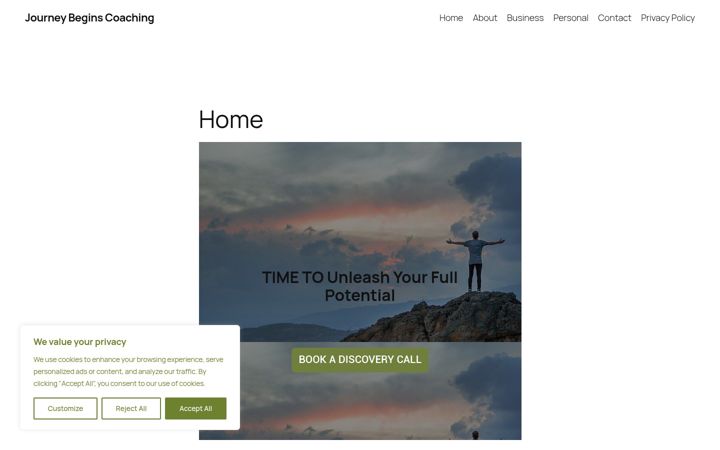 Screenshot of journeybeginscoaching.com