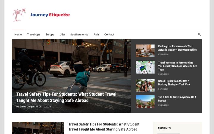 Screenshot of journeyetiquette.com