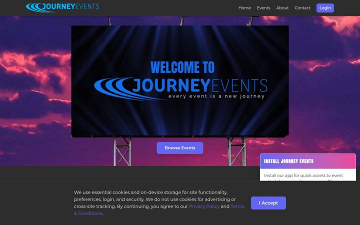 Screenshot of journeyevents.com