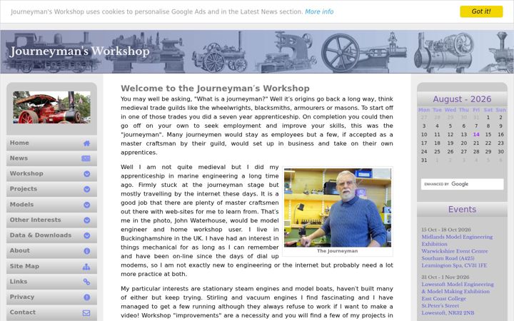 Screenshot of journeymans-workshop.uk