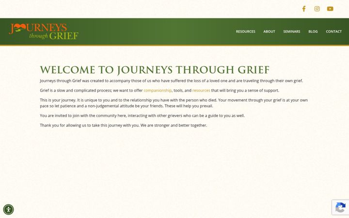 Kuvakaappaus sivustosta journeysthroughgrief.com