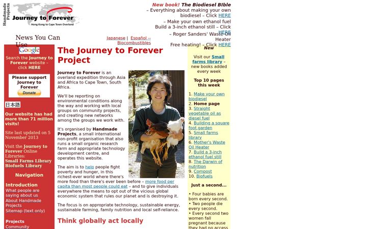 Snímek obrazovky journeytoforever.org