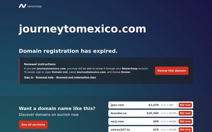 Screenshot of journeytomexico.com