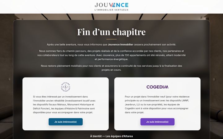 Screenshot of jouvence-immobilier.fr