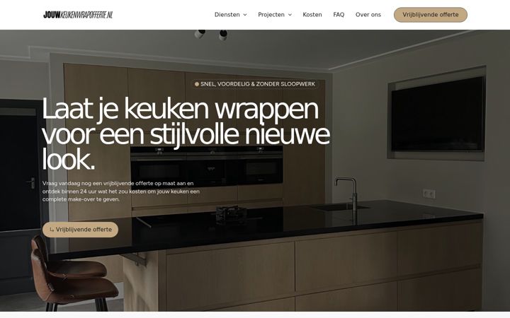 Screenshot ta' jouwkeukenwrapofferte.nl
