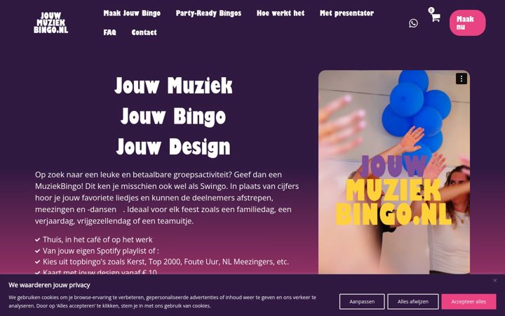 Screenshot of jouwmuziekbingo.nl