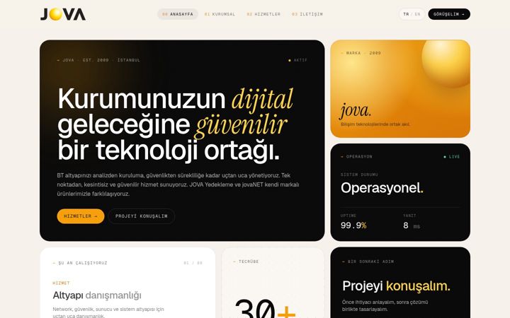 Screenshot of jovabilisim.com