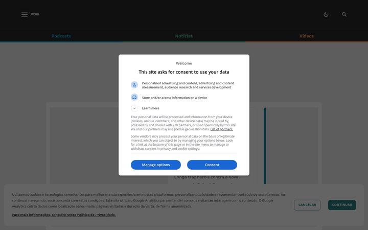Screenshot of jovemnerd.com.br