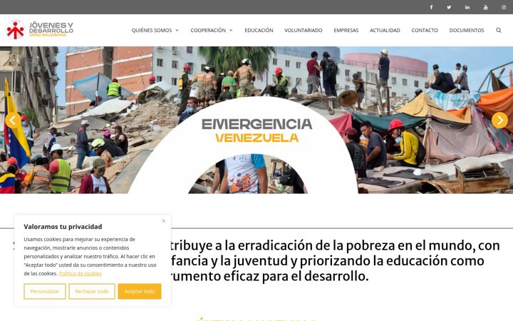 Screenshot of jovenesydesarrollo.org