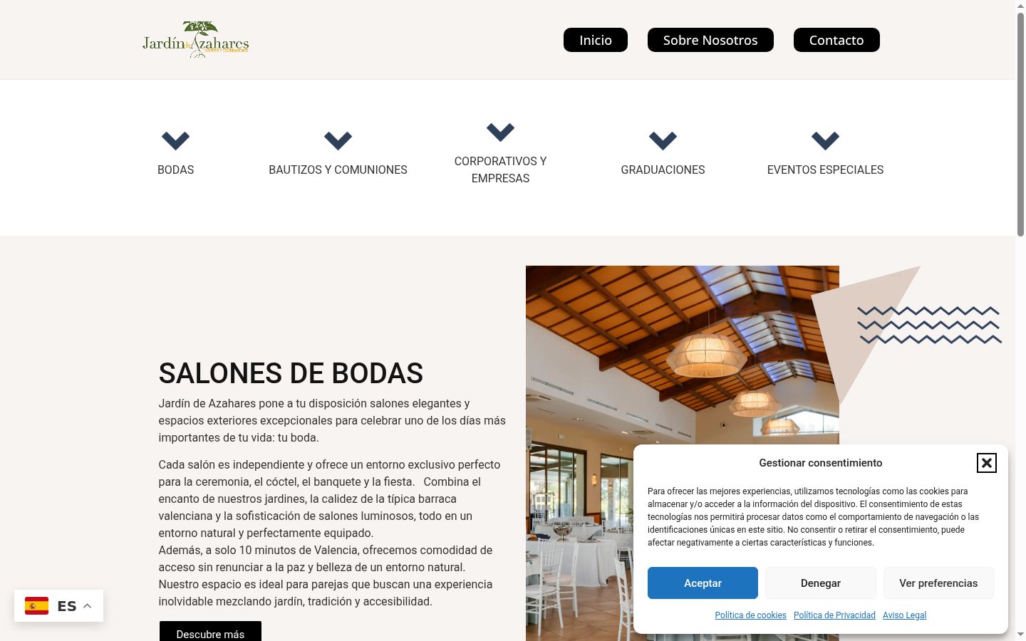 Screenshot del banner di consenso mostrato prima di qualsiasi interazione