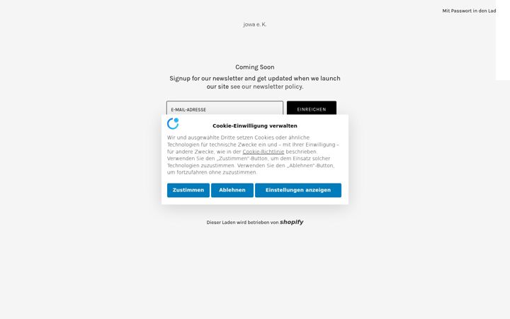 Screenshot of jowabags.de