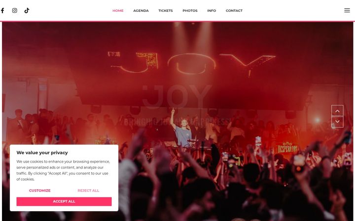 Screenshot of joy-events.nl