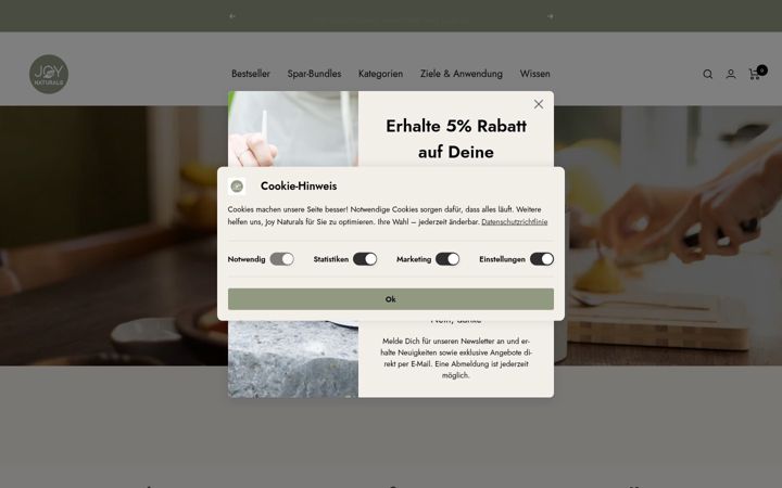 Screenshot of joy-naturals.de