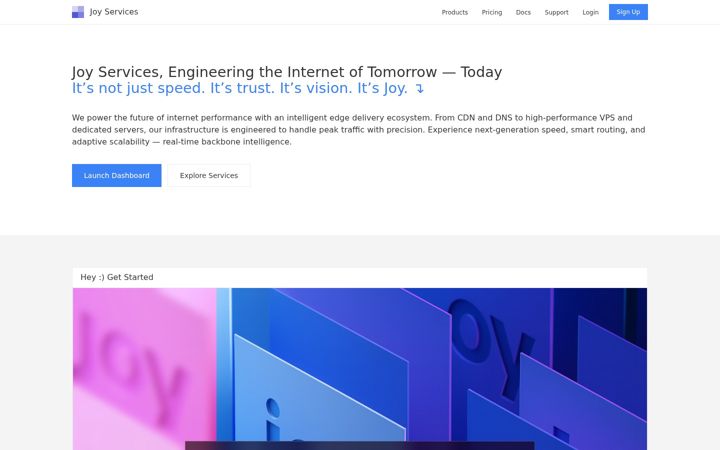 Screenshot of joy.services
