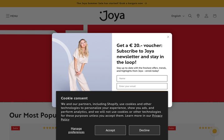 Screenshot of joyashoes.swiss