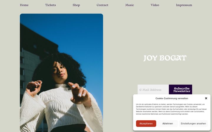Screenshot of joybogatmusic.com