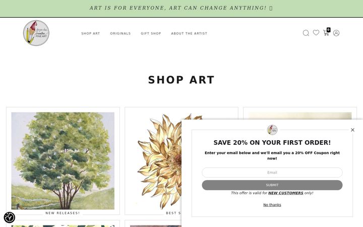 Screenshot of joycedeccreatesfineart.com