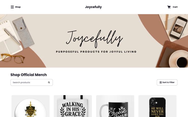 Screenshot of joycefully.com