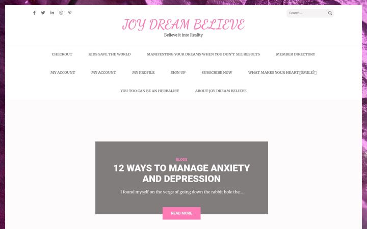 Екранна снимка на joydreambelieve.com
