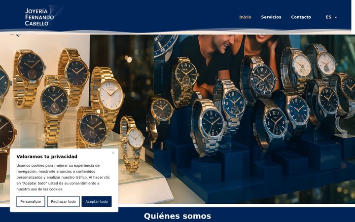 Screenshot of joyeriafernandocabello.com
