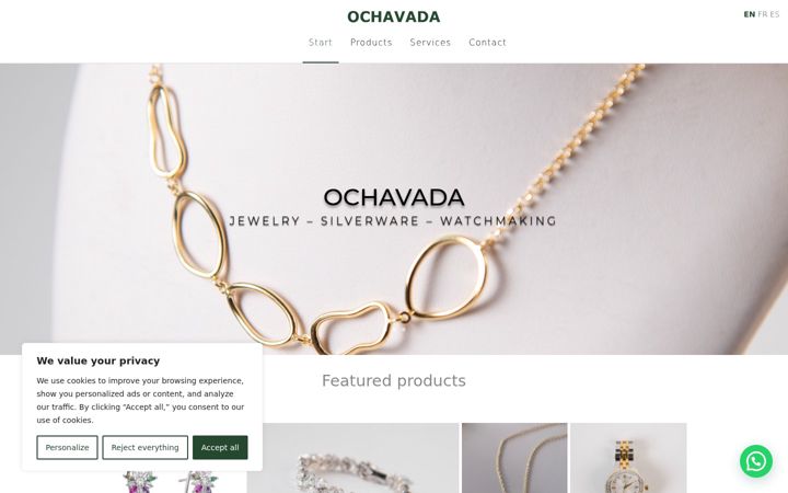 Screenshot of joyeriaochavada.com