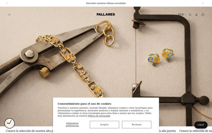 Screenshot of joyeriapallares.com