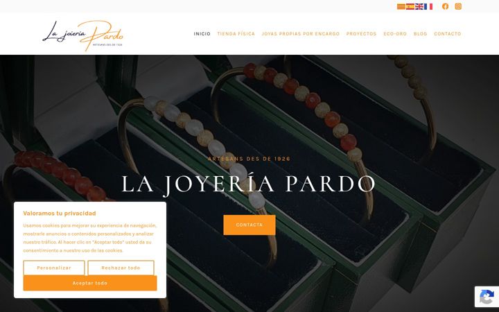 Screenshot of joyeriapardo.com