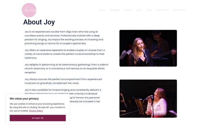 Screenshot of joyfeehilysinger.com